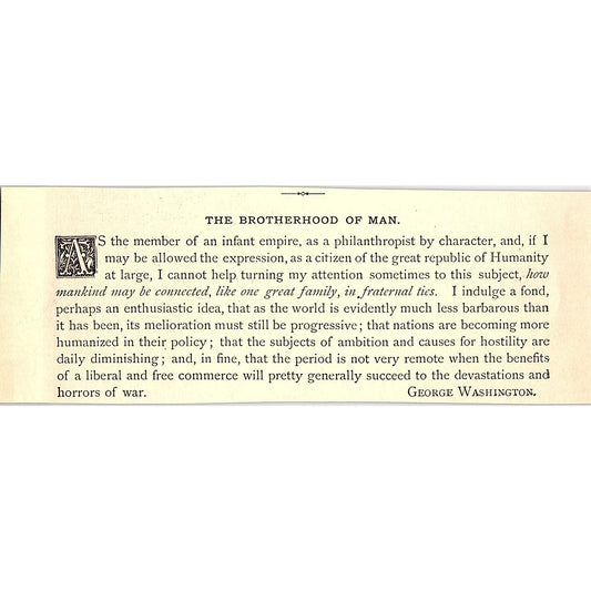 The Brotherhood of Man - George Washington 1884 Poem AG3-H2