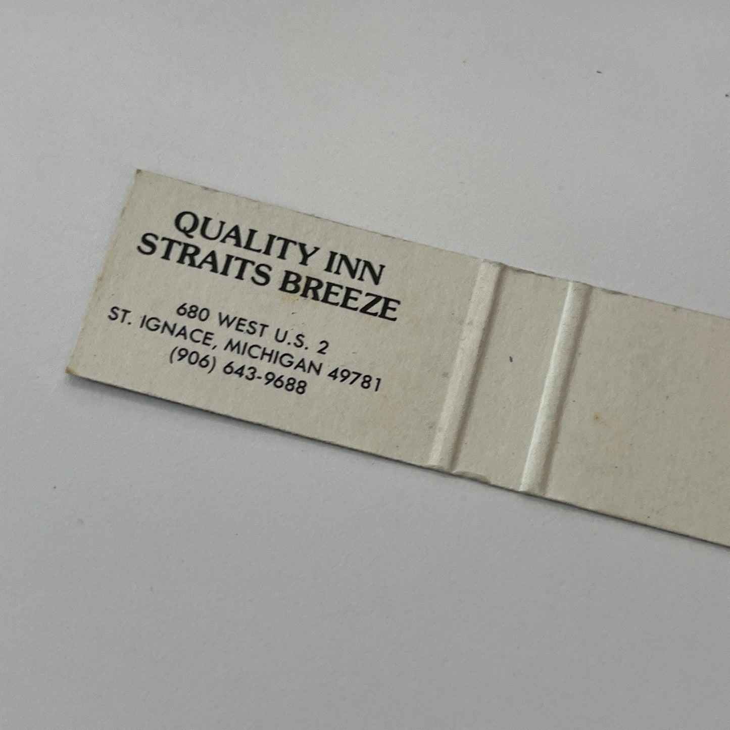 Quality Inn Straits Breeze St Ignace MI Vintage Matchbook Cover TB6-MB1-14