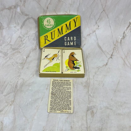 Vintage Whitman Publishing Rummy Card Game w/ Animal Cards TI9