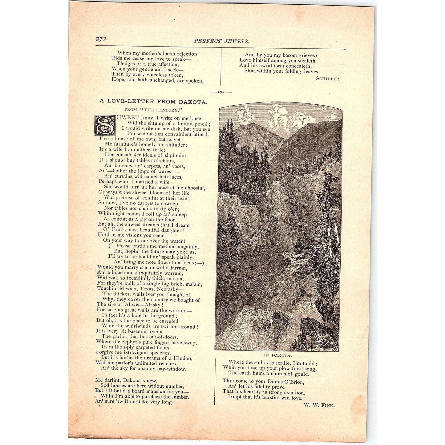 A Love Letter from Dakota - W.W. Fink 1884 Poem TA5-CJ-5