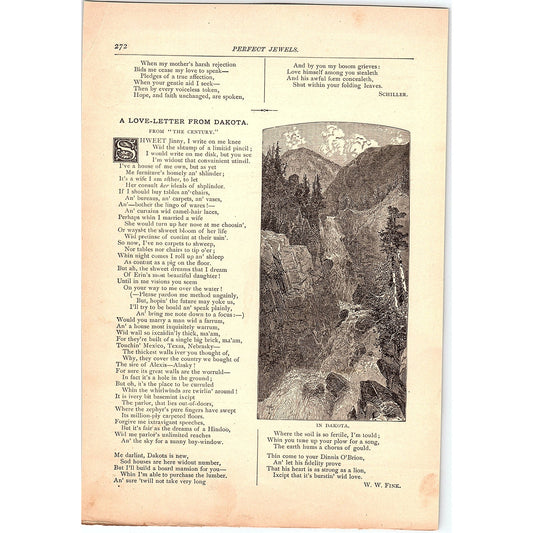 A Love Letter from Dakota - W.W. Fink 1884 Poem TA5-CJ-5