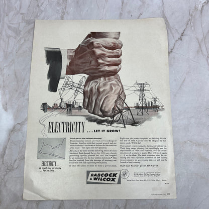 Electricity Babcock & Wilcox 1951 Magazine Ad FL6-10