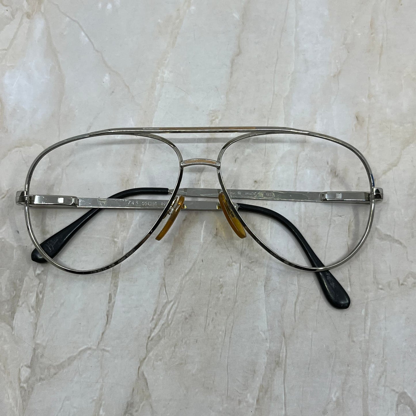 Vintage Aviator Cottet Silver Tone Sunglasses Eyeglasses Frames TD5G1-8