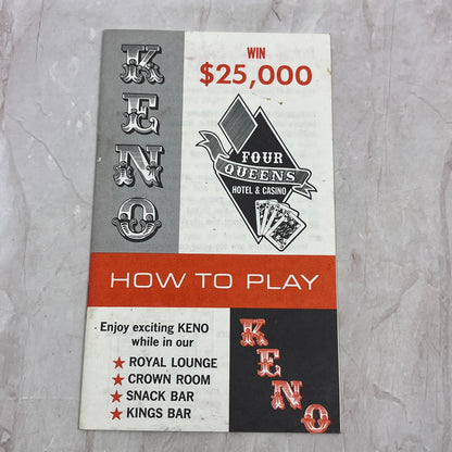 Vintage How To Play Keno Booklet Four Queen Hotel Casino Reno Nevada TA9-E1