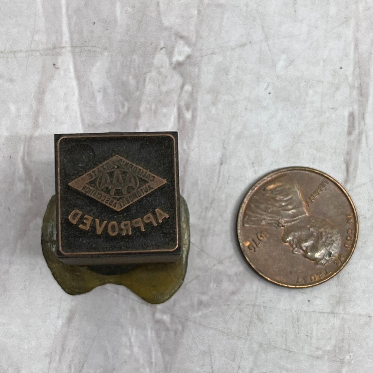 California State AAA Approved Copper Vtg Letterpress Printers Block Plate SF5-S