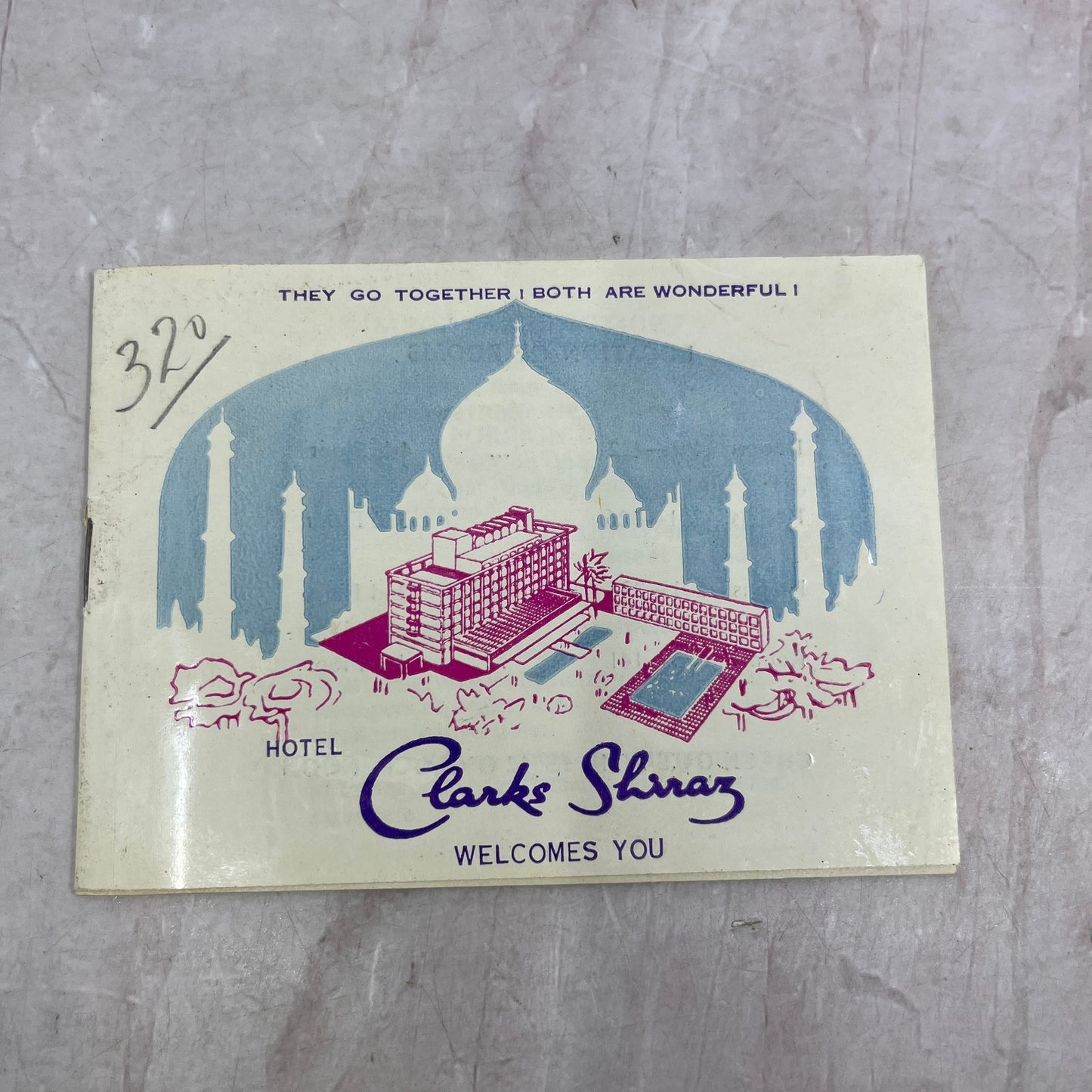 Vintage Hotel Clarks Shiraz Agra Travel Directory Booklet & Map TJ5-E1