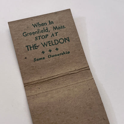 Colonial Hotel Gardner MA Rex Reynolds Vintage Matchbook Cover MM3-5