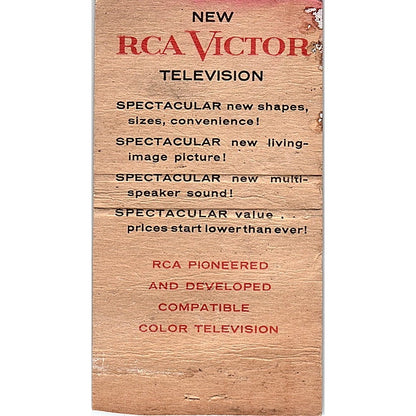 Davis-McLaughlin Inc River Falls WI RCA Victor TV Vintage Matchbook Cover SC7-Y3