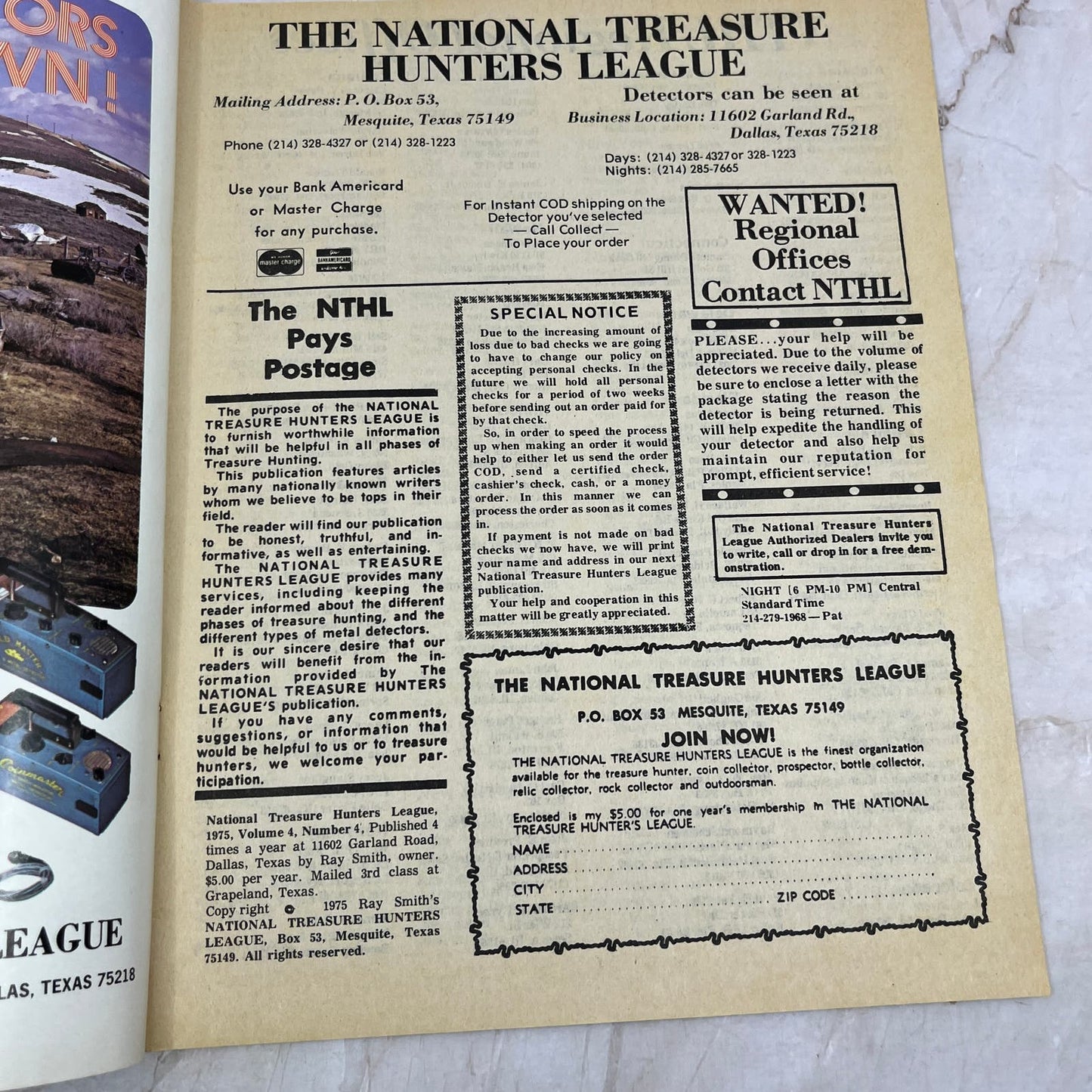 1975 Vol 4 No 4 - National Treasure Hunters League Magazine M18