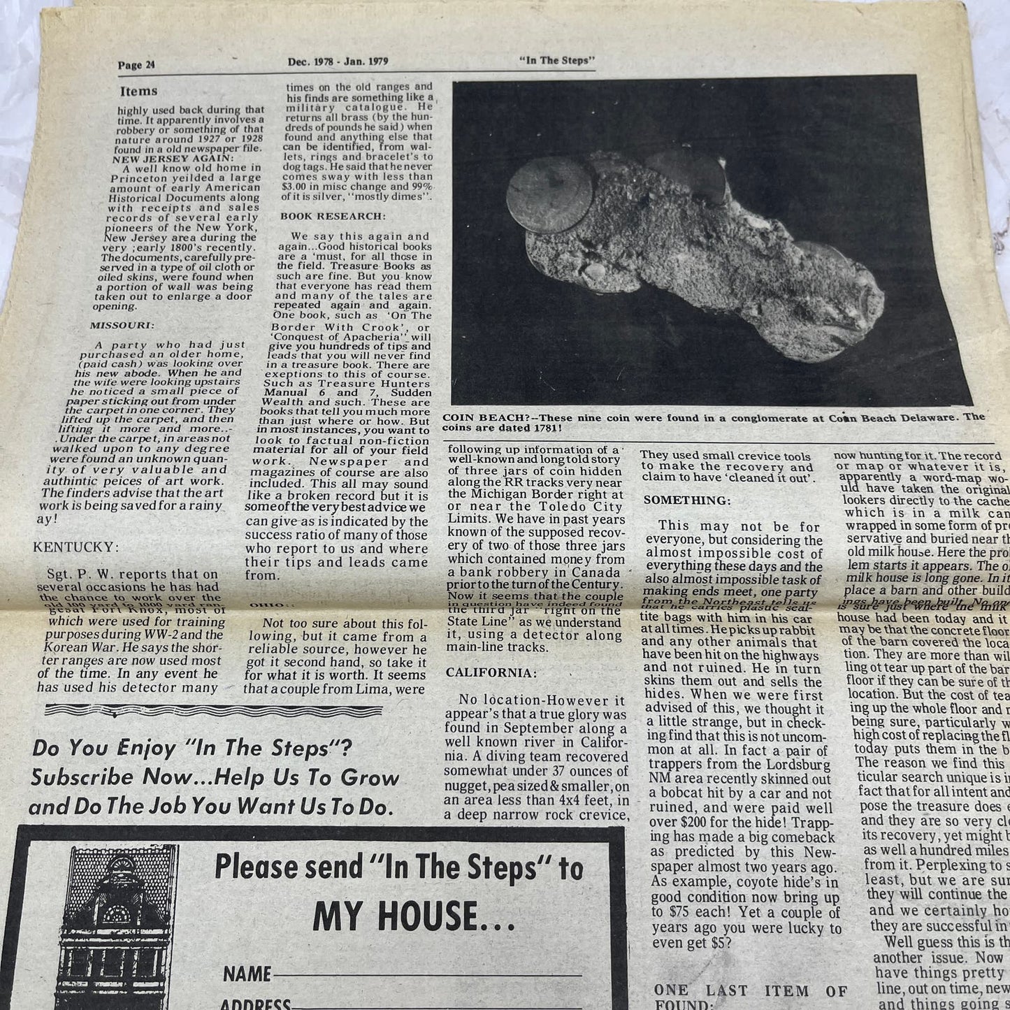 1979 Jan - In the Steps of the Treasure Hunter Newspaper - Mule Creek NM M11