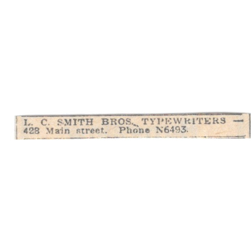 L.C. Smith Bros Typewriters 428 Main Street Winnipeg 1920 Ad AG2-S13