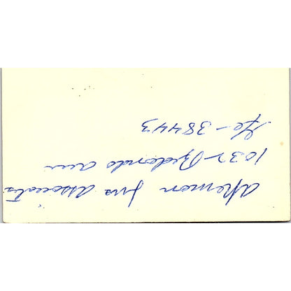 John F Garlichs Reserve Life Ins Co Long Beach Vintage Business Card SD9-B11