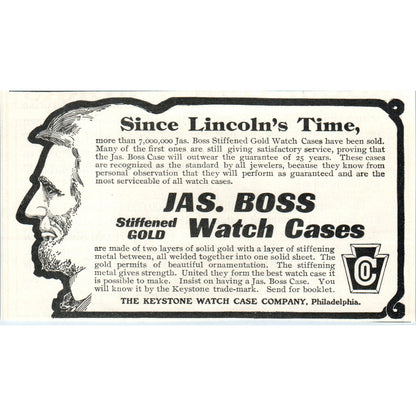 Jas Boss Watch Cases Keystone Watch Case Co Philadelphia 1903 Magazine Ad AF7-E4