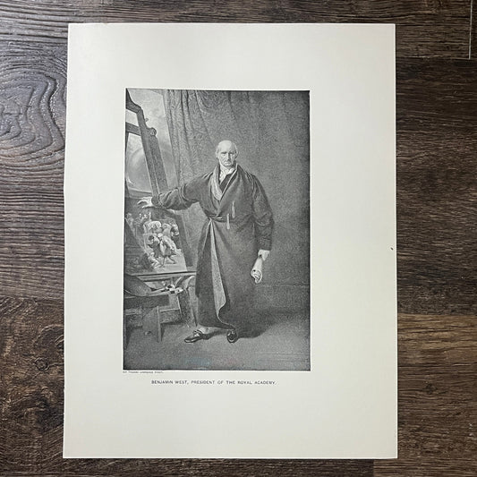 Benjamin West Royal Academy President Sir Thomas Lawrence Engraving 9x12 V10