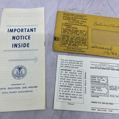 1971 Beatrice Wiese Hopton Social Security Admin Death Event Notice TH2-MI1
