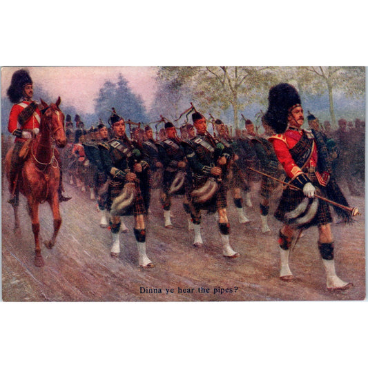 Scottish Bagpipers Faulkner & Co Vintage Original Postcard PD3
