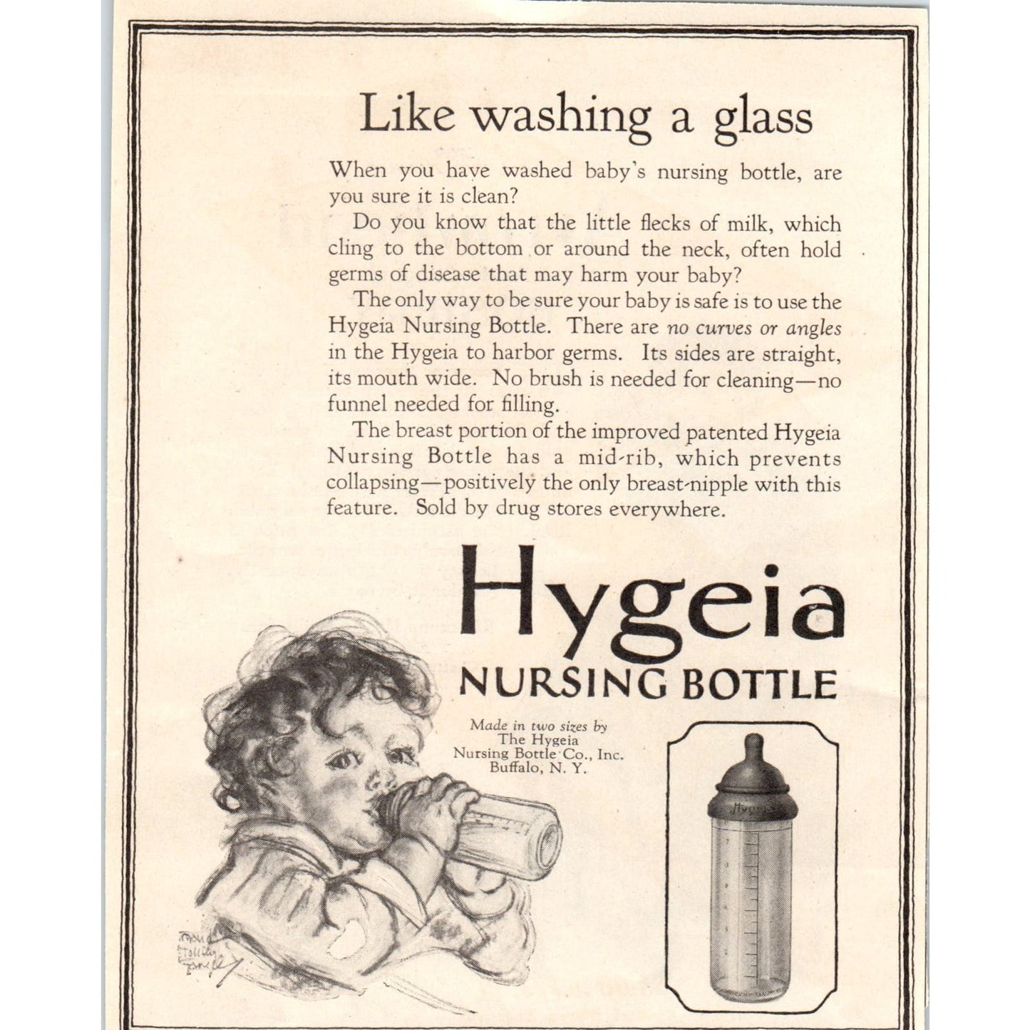 Hygeia Nursing Bottle Buffalo NY 1924 Magazine Ad AF7-LJ1