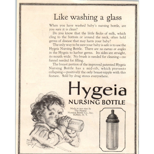 Hygeia Nursing Bottle Buffalo NY 1924 Magazine Ad AF7-LJ1