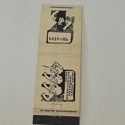 Orphan Annie's Hairdressers Encino CA Vintage Matchbook Cover TB6-MB2-4