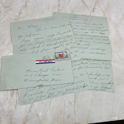 1941 Handwritten Letter From Downey CA to Minneapolis MN Ruth Teslow AE3