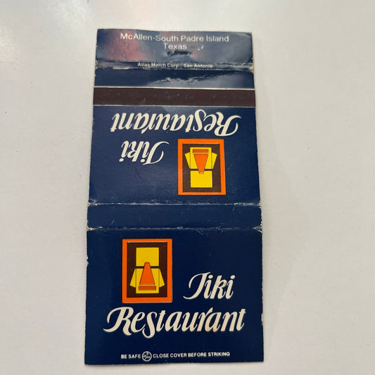 Tiki Restaurant McAllen-South Padre Island TX Vintage Matchbook Cover TB7-UMB5