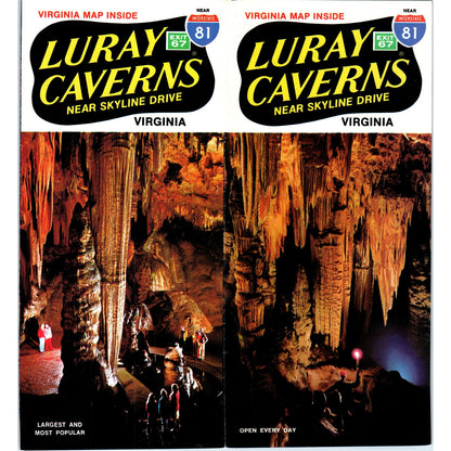 Vintage Luray Caverns Near Skyline Drive Virginia Travel Brochure TF4-B2