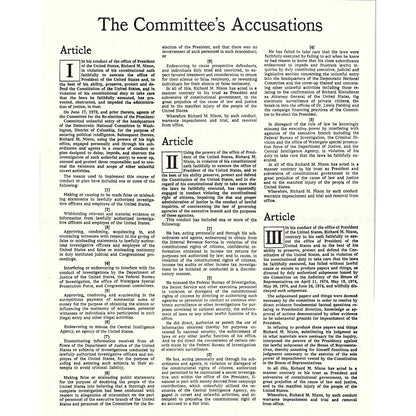 1974 President Nixon and The Articles of Impeachment Watergate Leaflet AF3-10