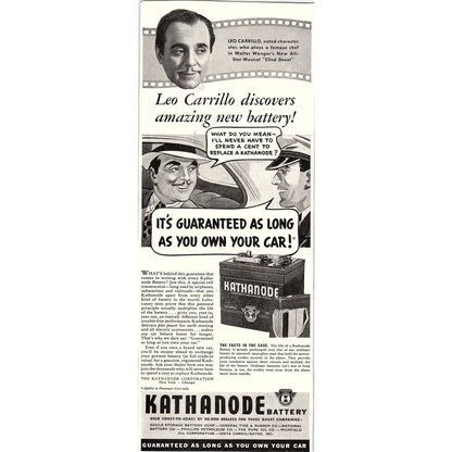 The Kathanode Corporation Kathanode Battery Chicago IL 1937 Ad SV1-6
