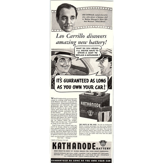 The Kathanode Corporation Kathanode Battery Chicago IL 1937 Ad SV1-6