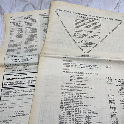 1986 Apr/May - T.H.A. Treasure Hunter News Newspaper - Key West FL M11