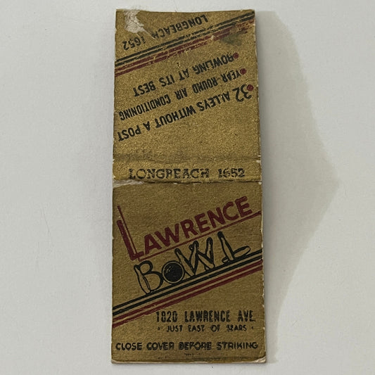Lawrence Bowl Bowling Alley 1820 Lawrence Ave Indianapolis Matchbook AI9-M28