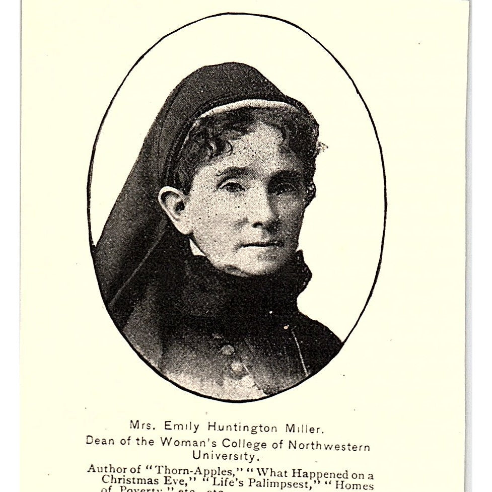 Emily Huntington Miller Dean Woman's College Northwestern 1892 Portrait AG2-M22