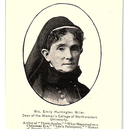 Emily Huntington Miller Dean Woman's College Northwestern 1892 Portrait AG2-M22