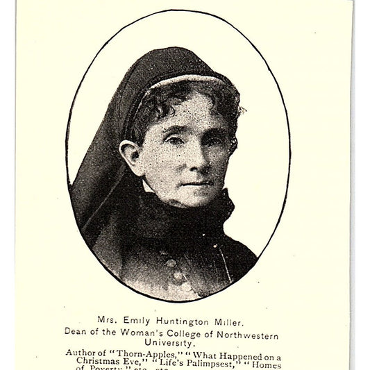 Emily Huntington Miller Dean Woman's College Northwestern 1892 Portrait AG2-M22
