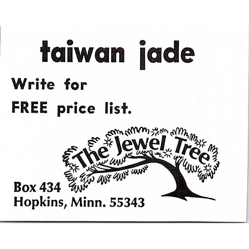 The Jewel Tree Taiwan Jade Hopkins MN 1972 Ad AF8-M1