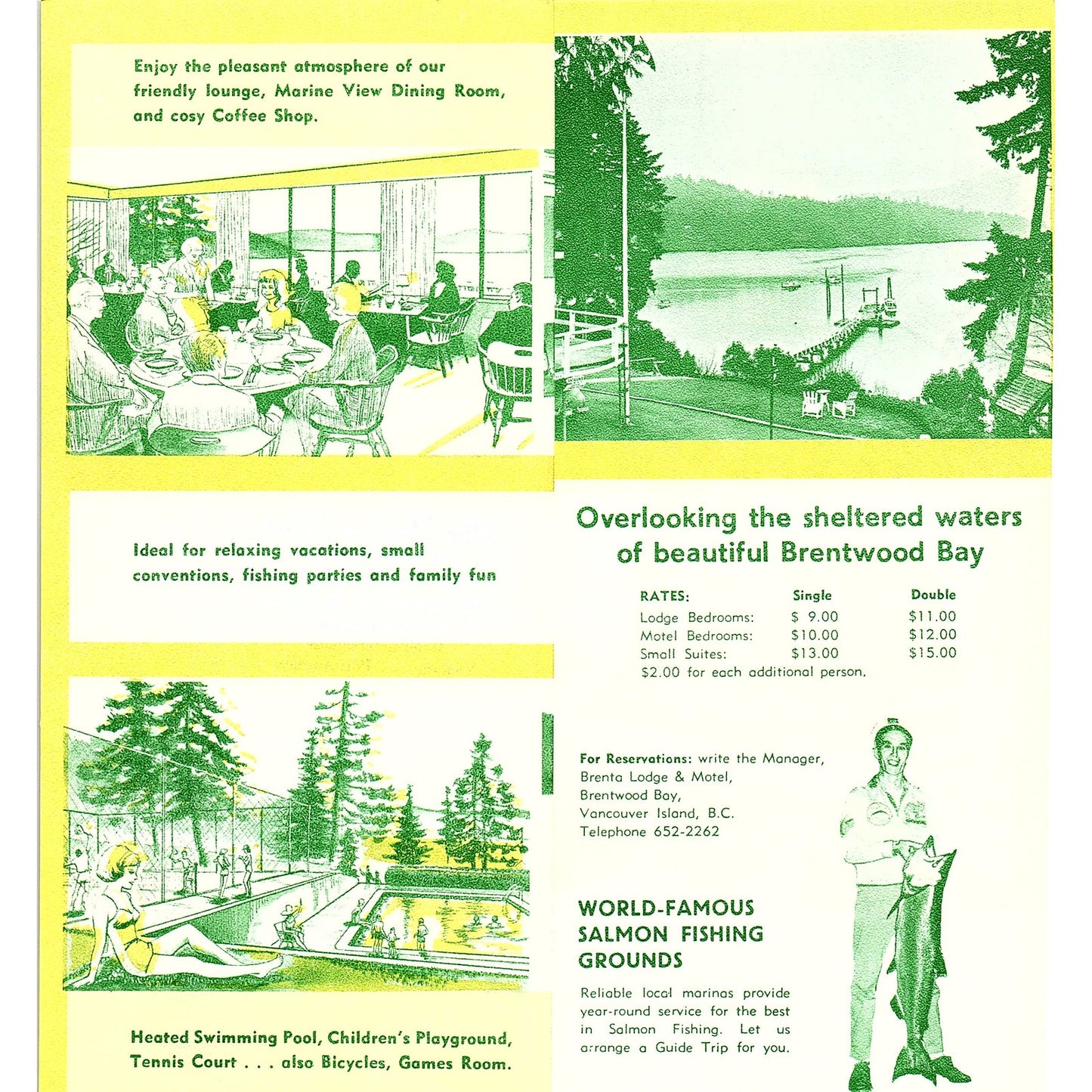 Brenta By-The-Sea Lodge & Motel Victoria BC 1960s Travel Brochure TH2-TB4