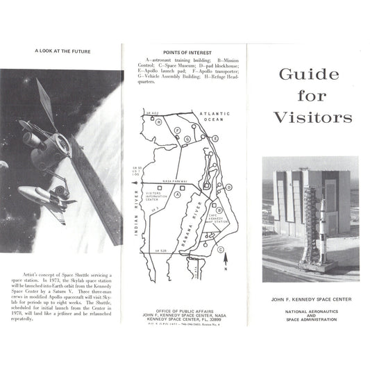 1972 John F. Kennedy Space Center Guide For Visitors Travel Brochure AF7-E1