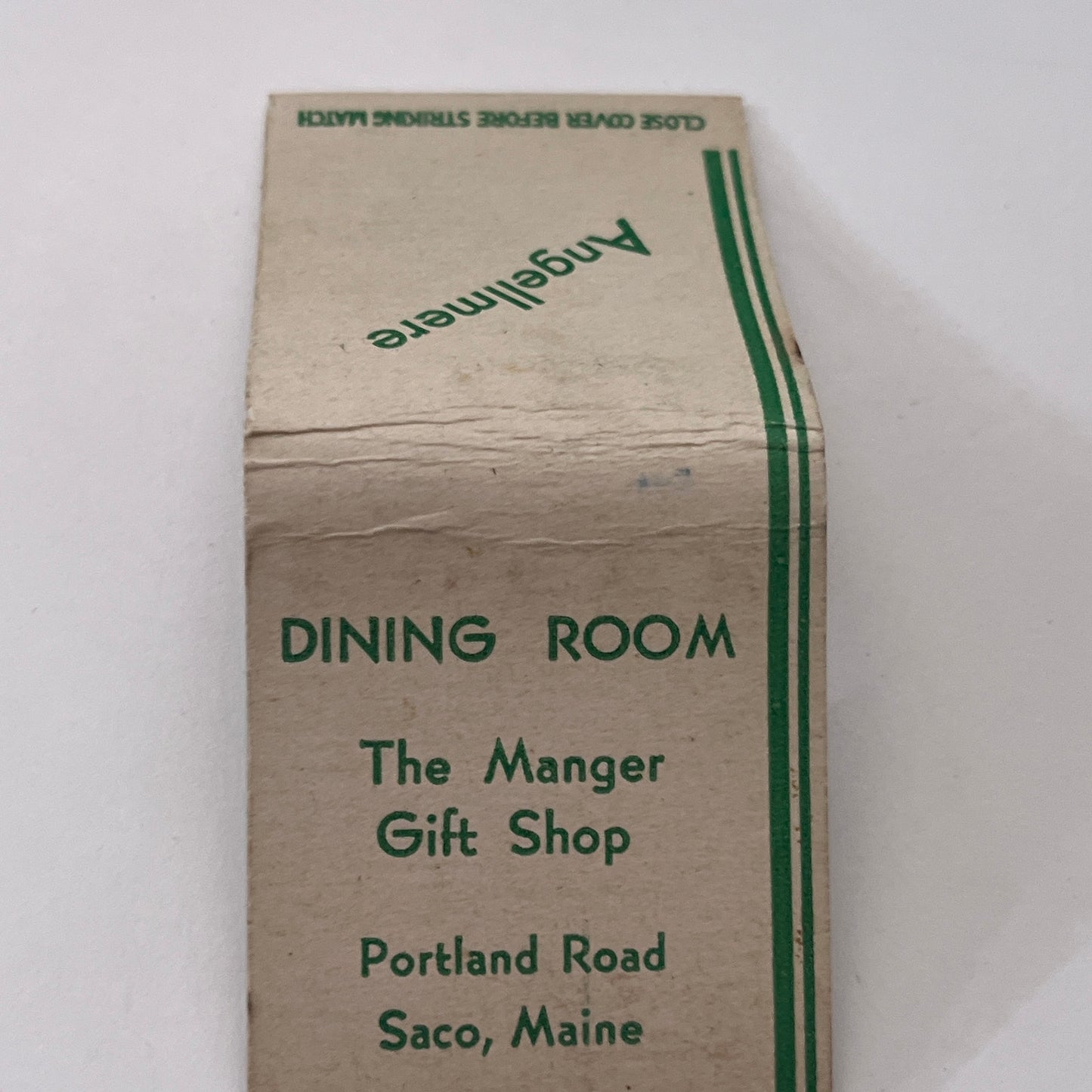 Angellmere Dining Room Portland Road Saco ME Vintage Matchbook Cover TB8-MB-11