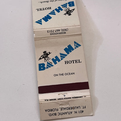 Bahama Hotel on the Ocean Fort Lauderdale FL Vintage Matchbook Cover TB6-MB1-10