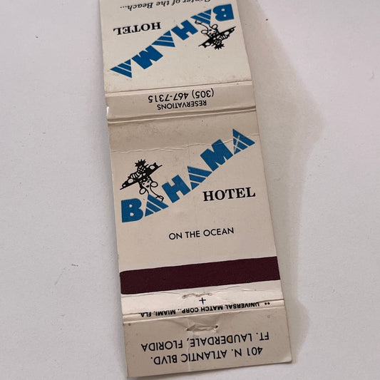 Bahama Hotel on the Ocean Fort Lauderdale FL Vintage Matchbook Cover TB6-MB1-10