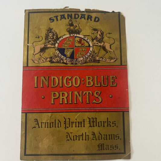 Arnold Print Works North Adams MA Antique Standard Indigo Blue Prints SAH9-H7