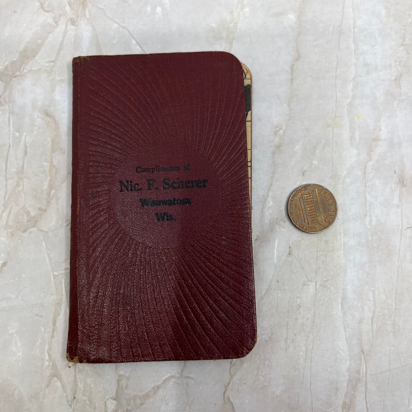1931 Nic. F. Sherer Wauwatosa WI Headstones Advertising Pocket Book P5-1