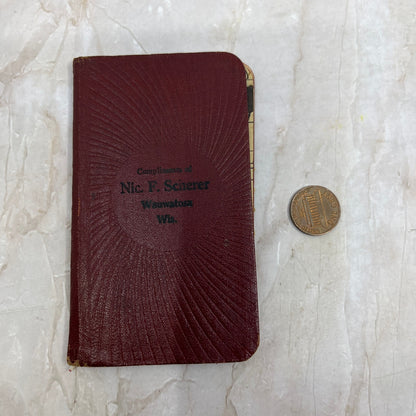 1931 Nic. F. Sherer Wauwatosa WI Headstones Advertising Pocket Book P5-1