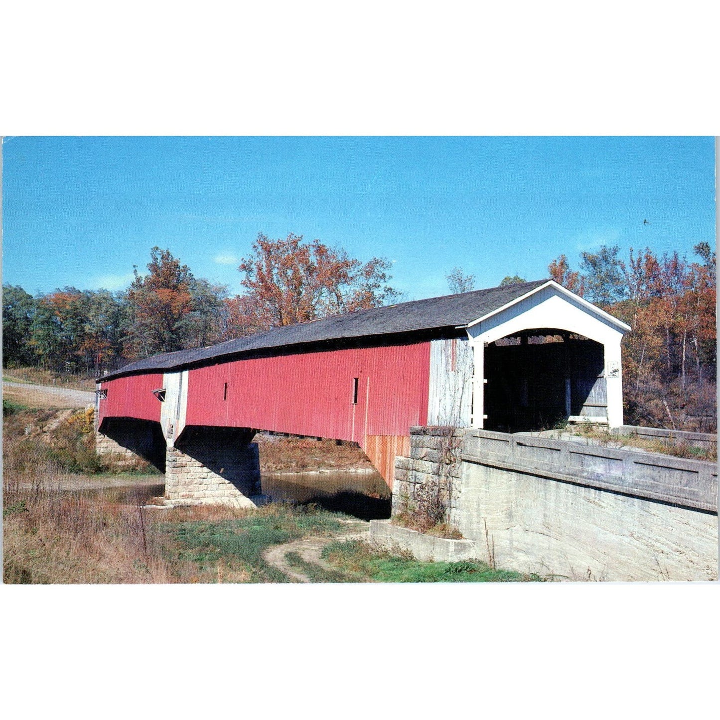 West Union Bridge Parke County 26 Rockville IN Covered Bridge Postcard PC15
