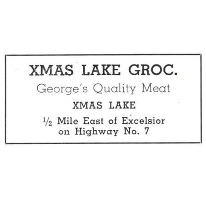 Xmas Lake Grocery George's Quality Meat Excelsior MN 1940 Magazine Ad AF1-SS5