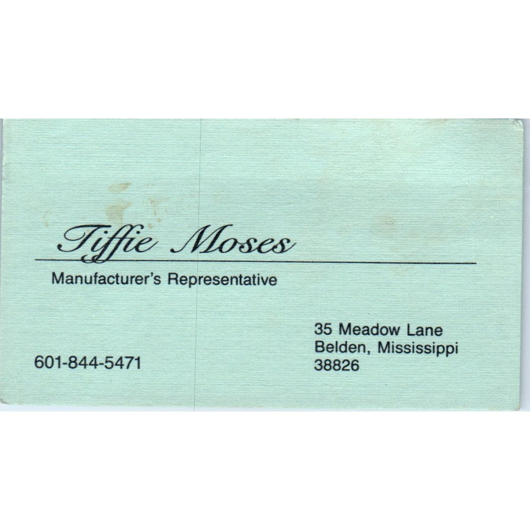 Tiffie Moses Manufacturer's Rep Belden MS Vintage Business Card SD8-B18