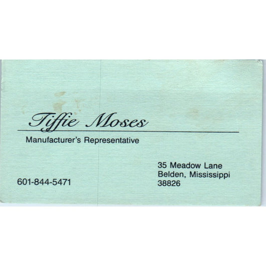Tiffie Moses Manufacturer's Rep Belden MS Vintage Business Card SD8-B18