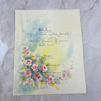 Vintage Large Handwritten Catholic Greeting Card for Mother TF5-L1