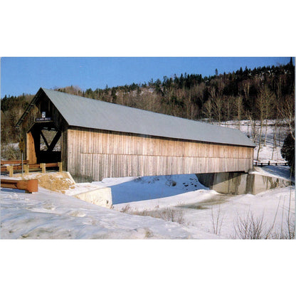 Columbia Bridge Connecticut River NH VT Covered Bridge Postcard PB12