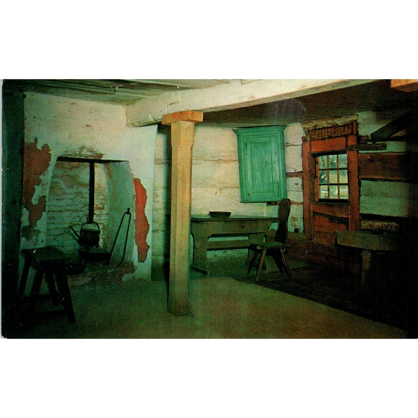 Ephrata Cloister First Floor Kitchen Pennsylvania Dutch Country Postcard PD7